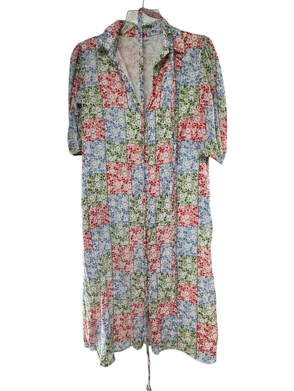 Olivia James the label button up tie waist floral midi dress XS